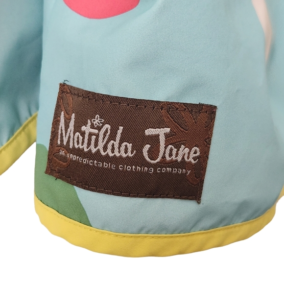 CLEARANCE Matilda Jane Raincoat Polka Dot Vinyl and Cotton with Hood Size 8 - Picture 4 of 16